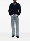 Baracuta ribbed-knit quarter-zip polo shirt